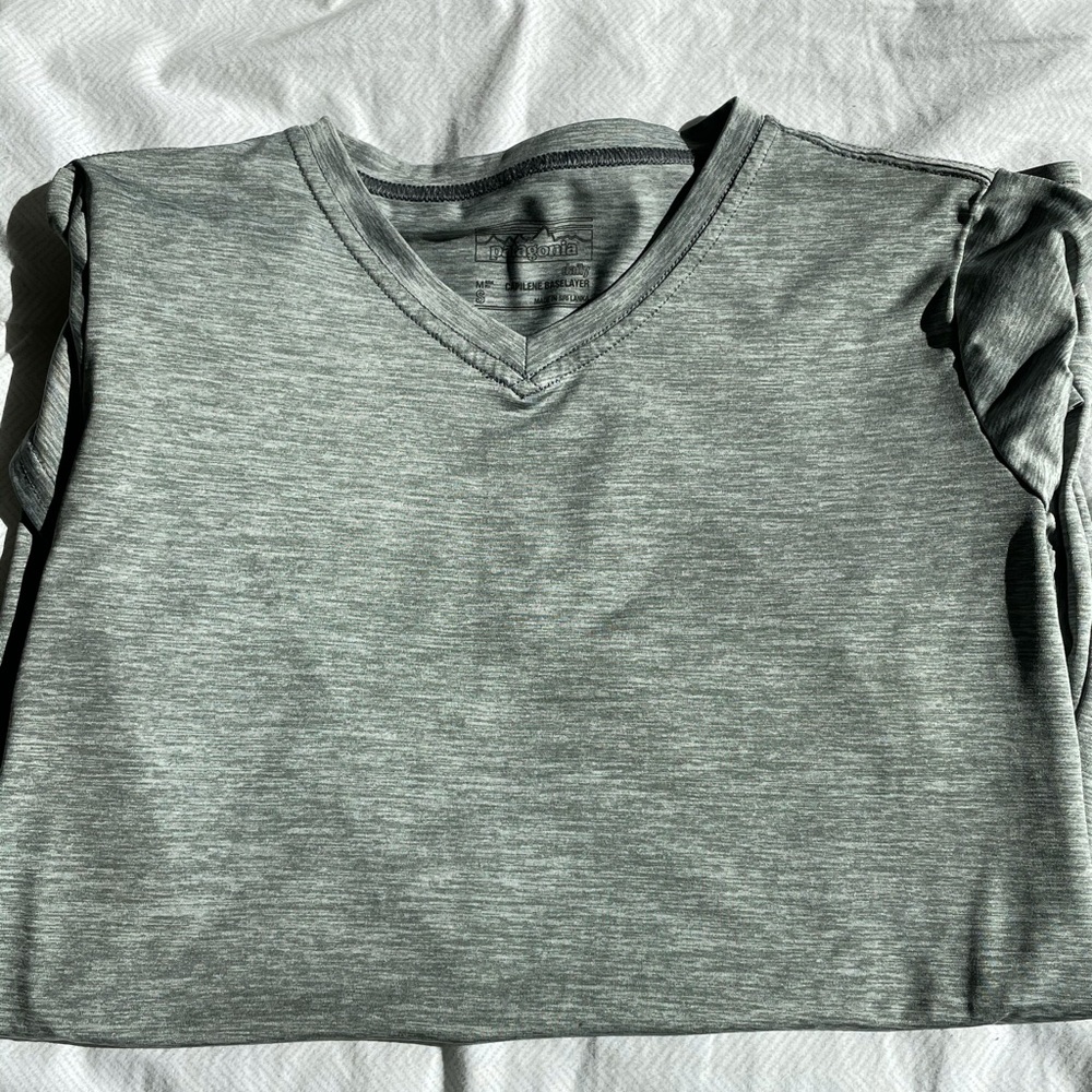 short sleeve gray Patagonia shirt!